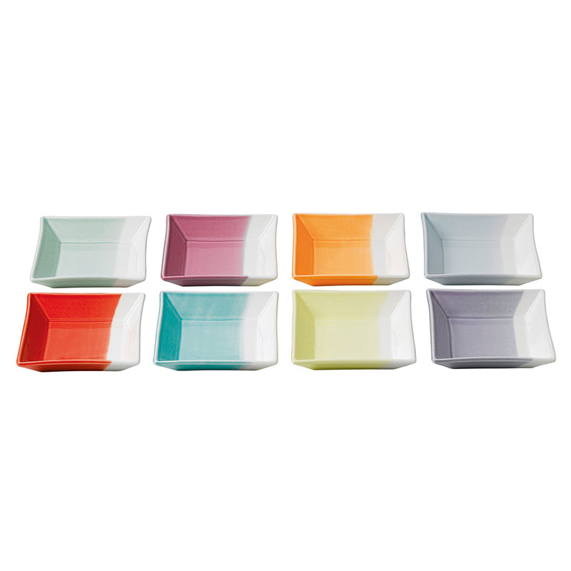 Tapas Rectangular Trays, Set of 8, Multi-0