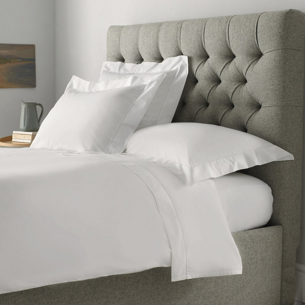 Pimlico - 720 Thread Count Egyptian Cotton Super king duvet cover, W260 x L220cm, White-0