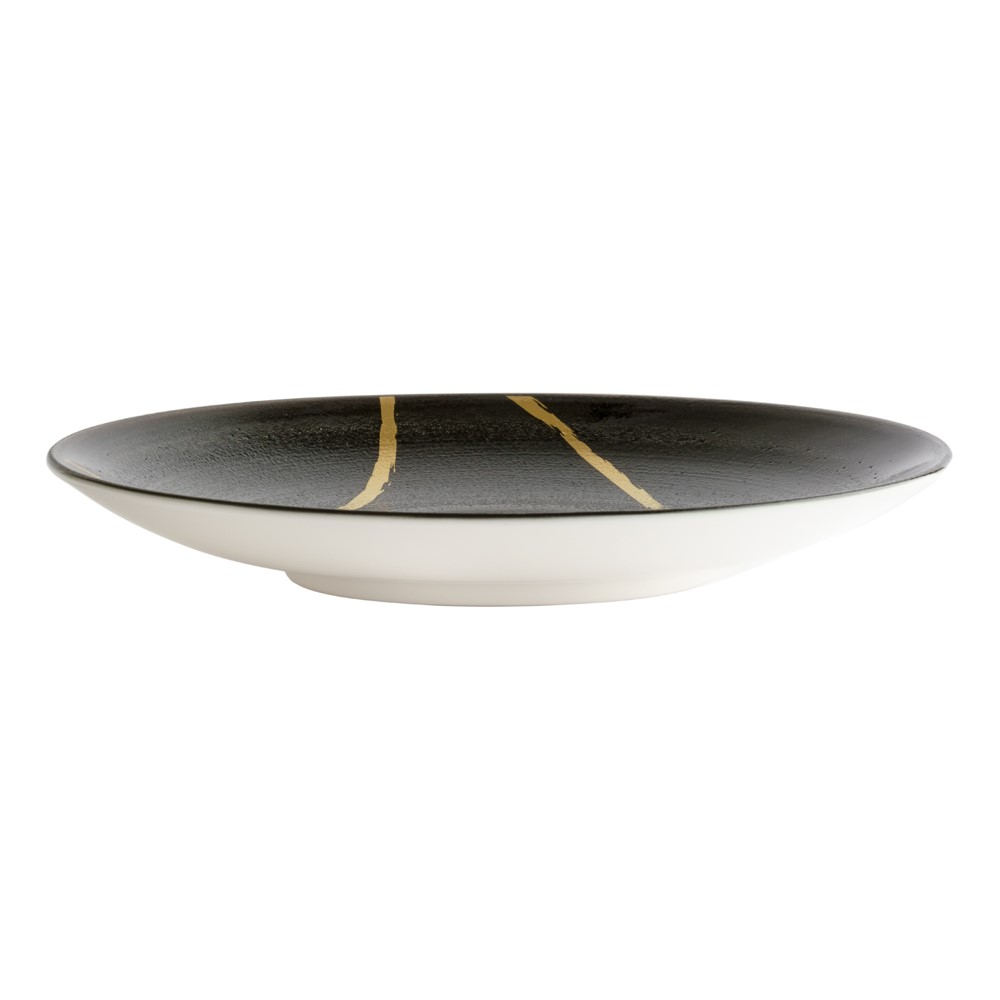 Sketch - Charcoal Tea saucer - urban, 13cm, Black/Gold-0