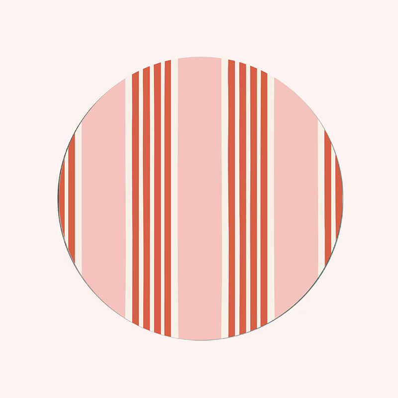 Amalfi Stripes Set of 6 Coasters, D10cm, Multi-4