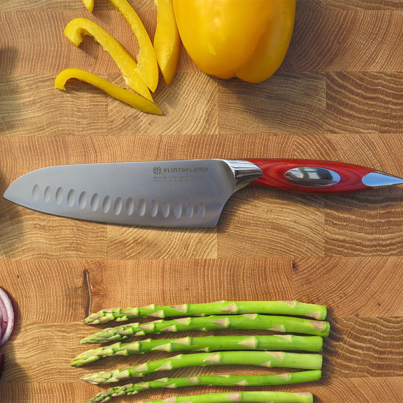 Japanese style chef knife 6" Santoku in Wooden Box-3