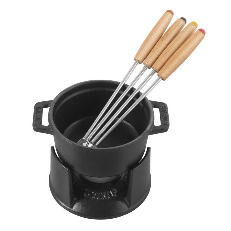 Mini fondue set, 10cm, Black-1