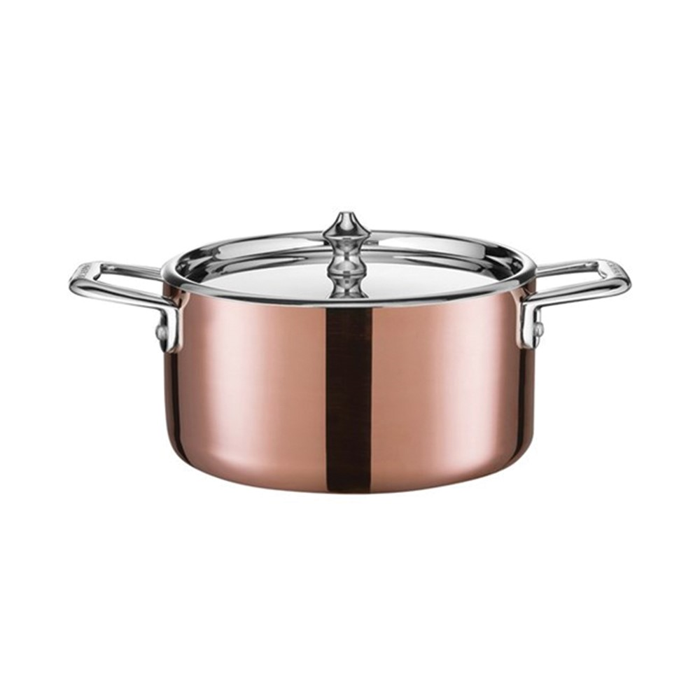 Maitre D' Covered mini dutch oven, 1.5 litre - D16cm, copper and stainless steel-0