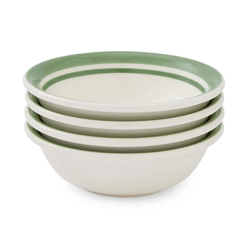 Potter's Stripe Set of 4 Bowls, D13cm, Green-3