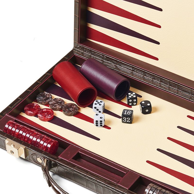 Backgammon Set, L38 x W23cm, Amazon Brown Croc-4