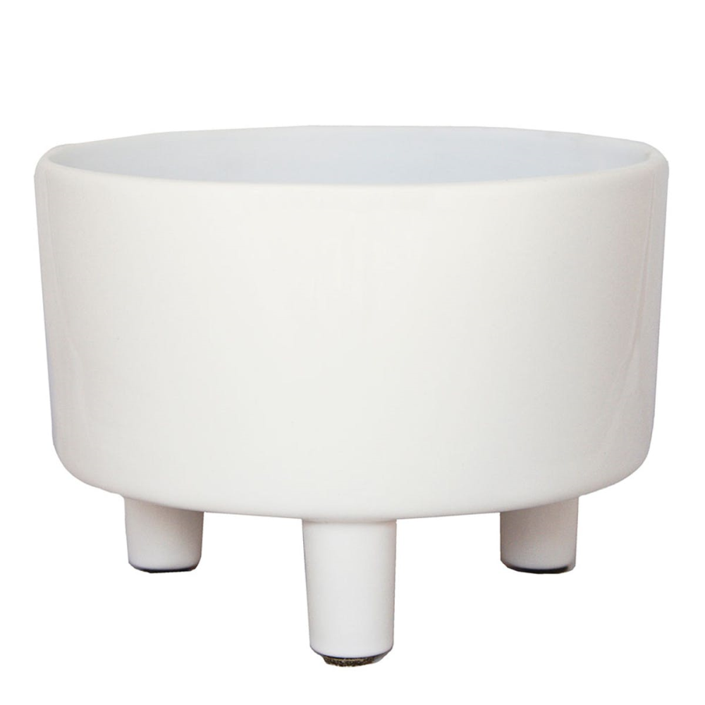 Pisa Bowl planter, H14 x W19 x D19cm, White-0