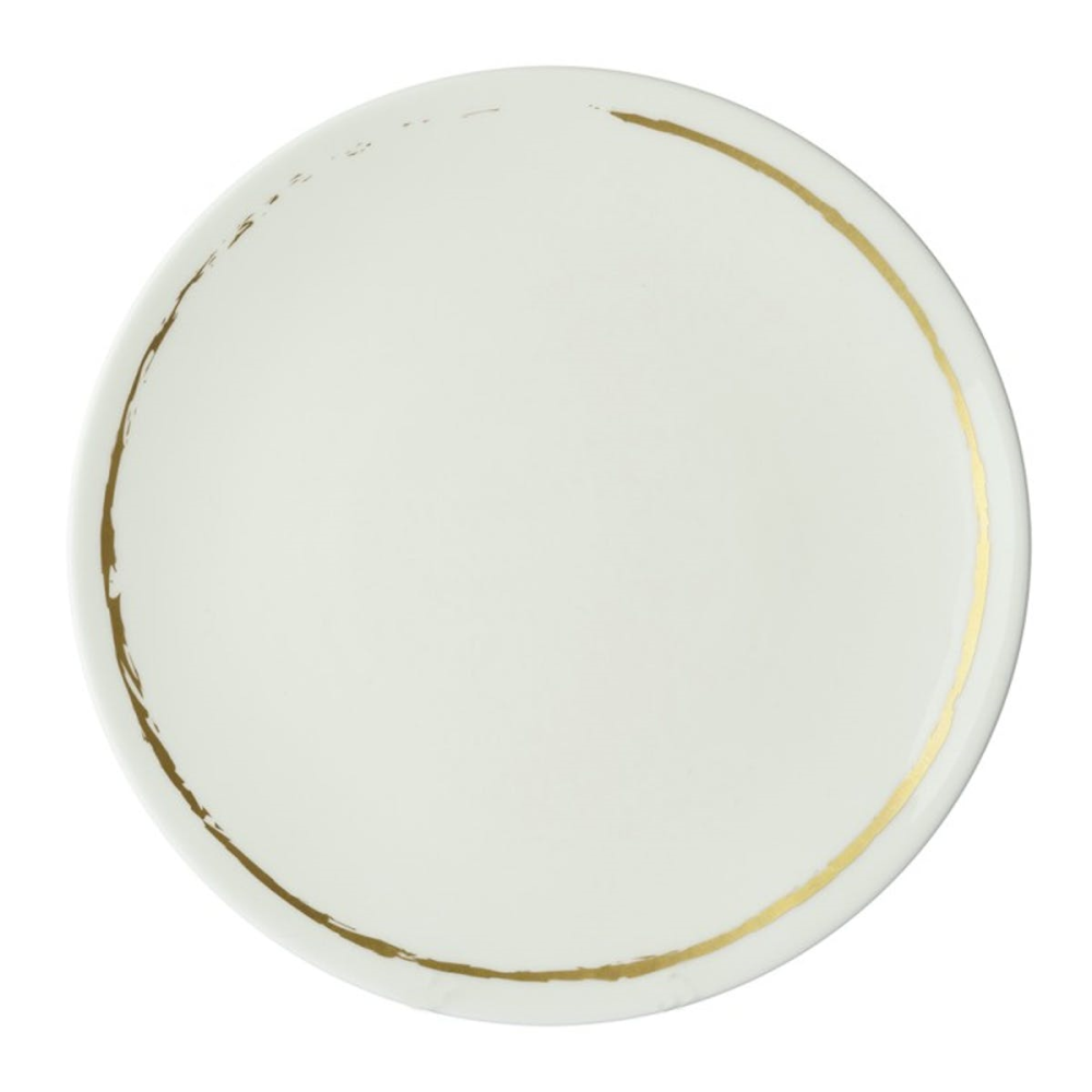 Sketch - Chalk Coupe plate, 27cm, White/Gold-0