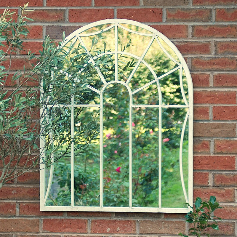 Arch Outdoor Mirror, 90cm, Cream-0