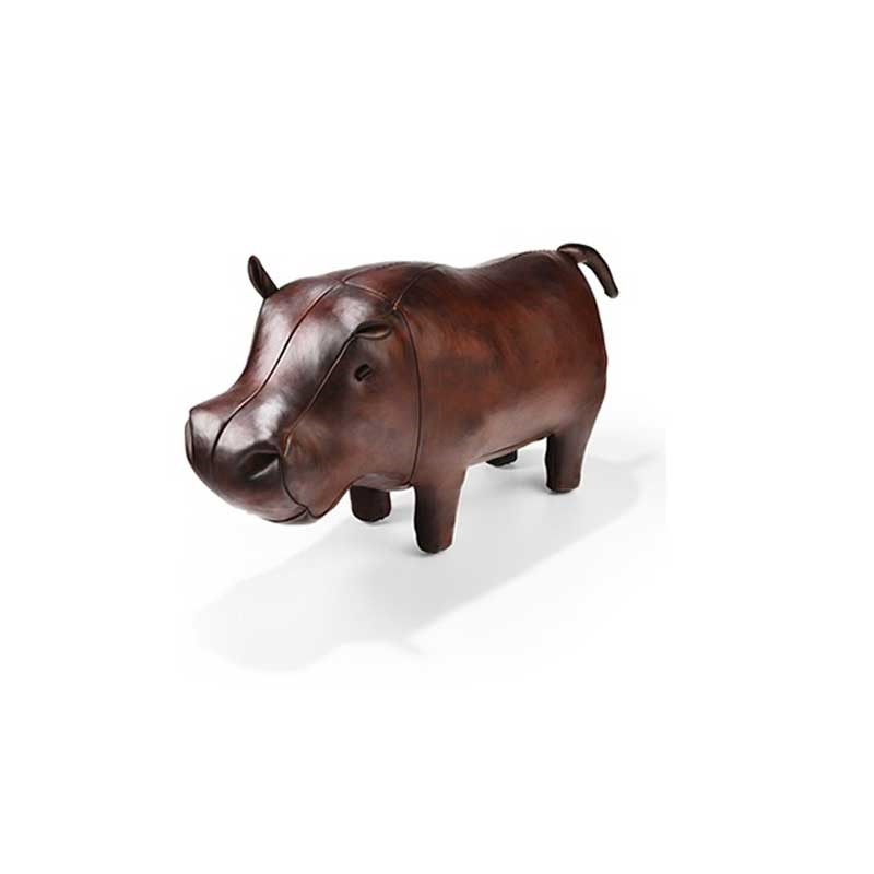 Hippopotamus Animal footstool, L825 x W280 x H470mm, Brown-0