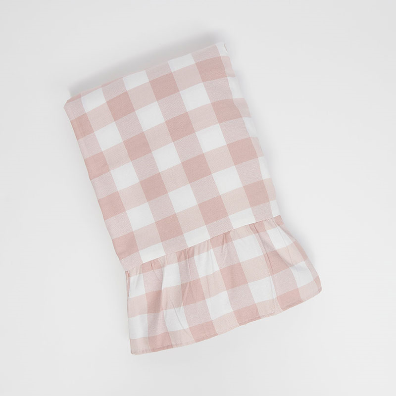 Gingham Tablecloth, 150 x 300cm, Light Pink & White-0