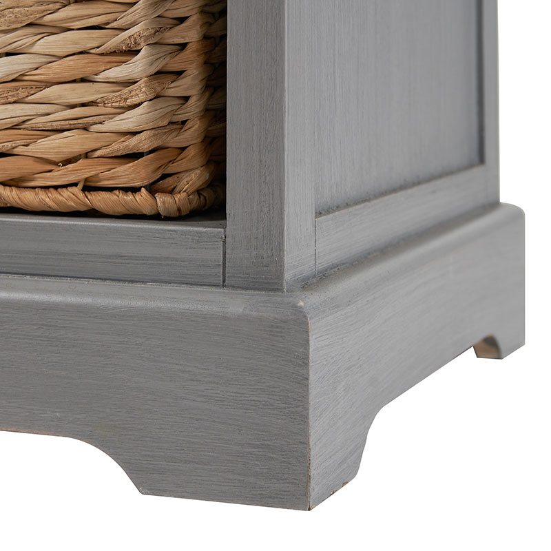 Devonshire 3 Drawer Basket Unit, Grey-5