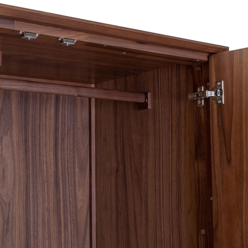 Artie Two Door Wardrobe, H190 x !100cm, Walnut-5