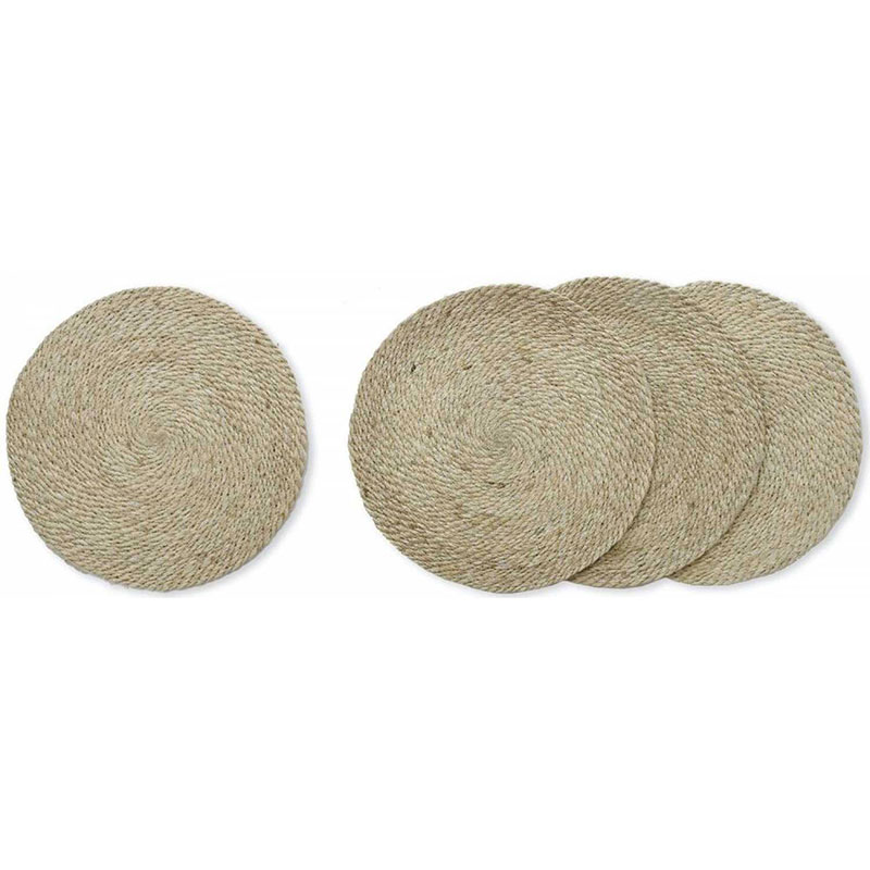 Jute Set of 4 Placemats, D38cm, Natural-2