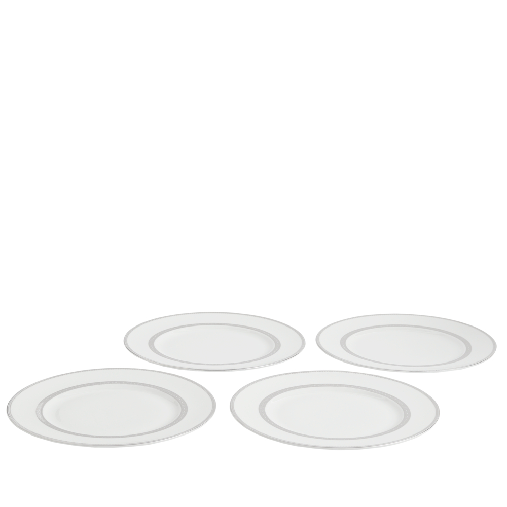 Lace 12 Piece Dinnerware Set, Platinum-2