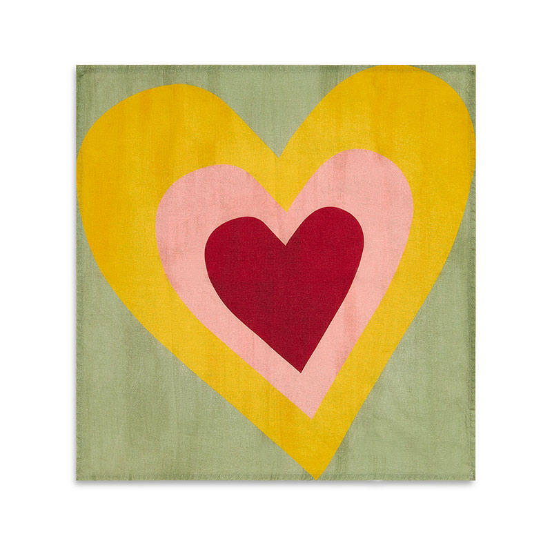 S&B Heart Linen Set of 6 Napkins, 50cm x 50cm, Multi-1