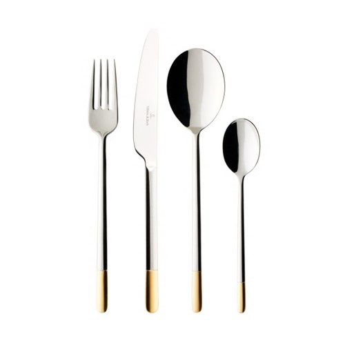 Ella 24 piece cutlery set, Stainless Steel With Partial Gold Plate-0