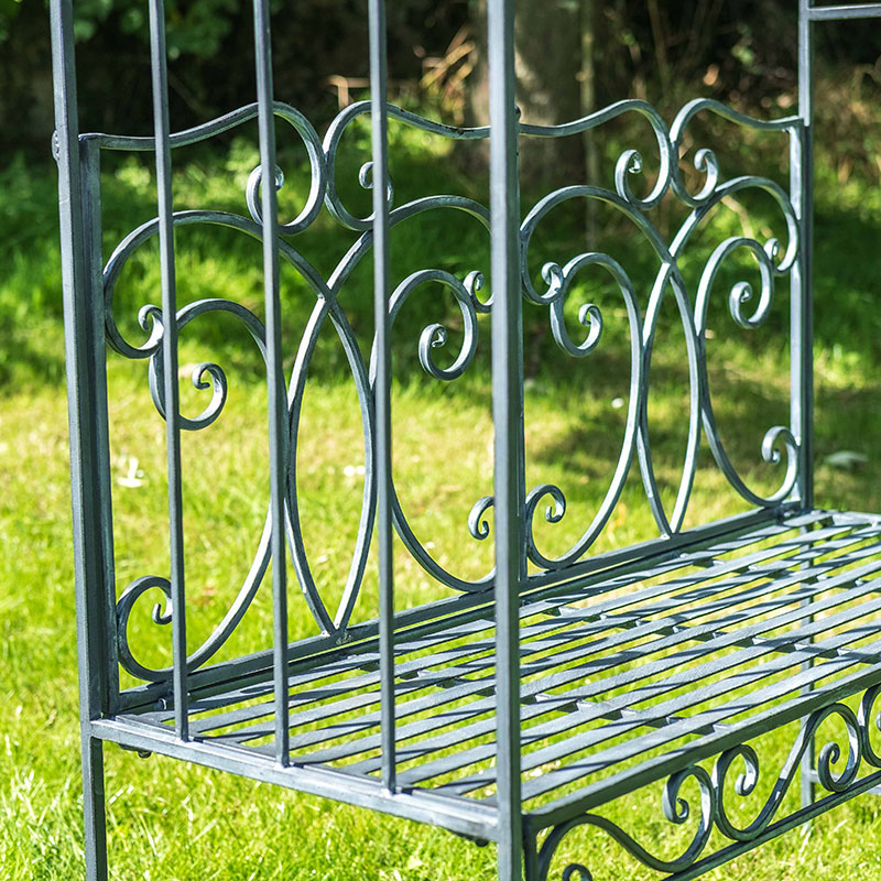 Heritage Bench Arbour, Antique Grey-2