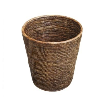 Waste Paper Basket, Dawei, Rattan, Brown, 30cm-0