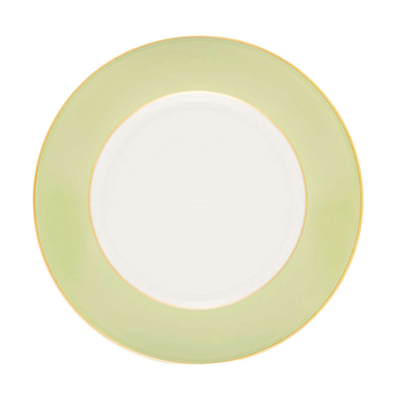 Sous Le Soleil Dinner Plate, D27.5cm, Matt Gold Classic Pastel Green-0