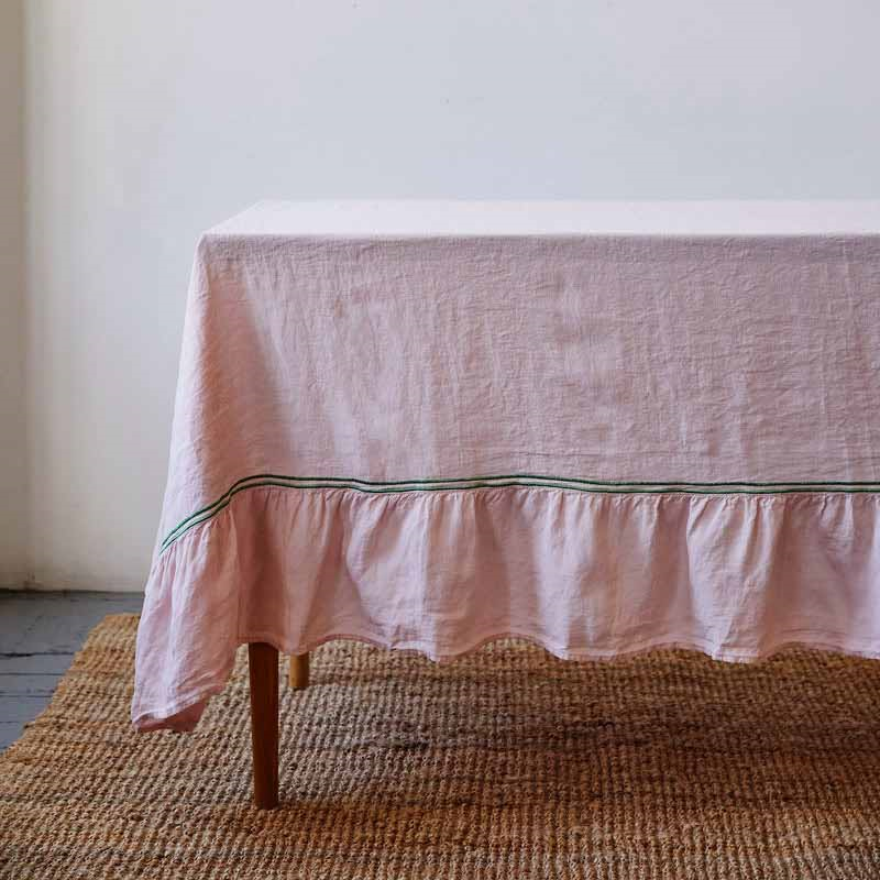 Medium Linen Tablecloth, 180 x 300cm, Pink-0