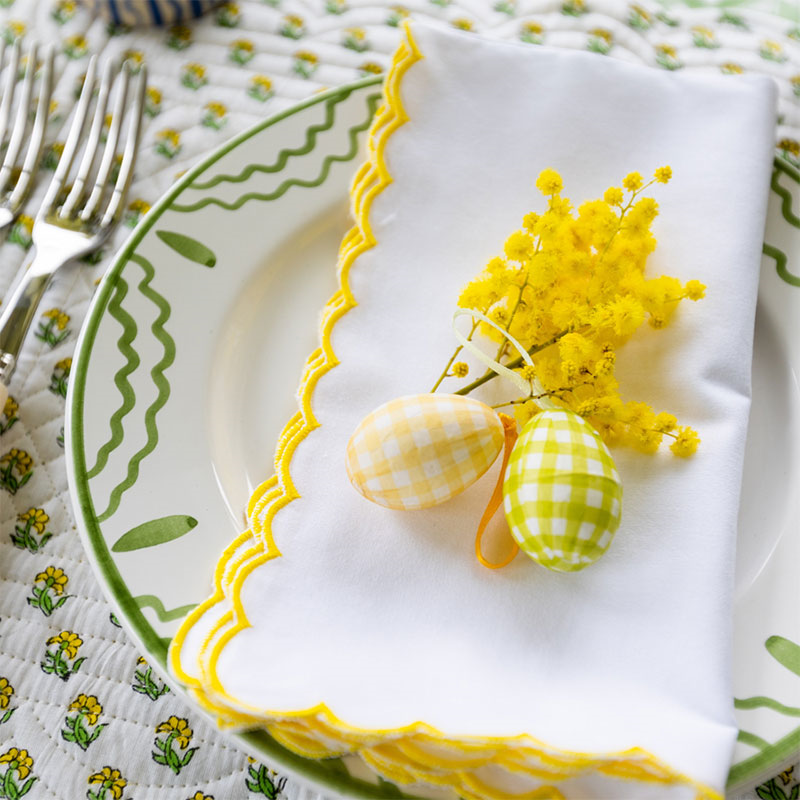 Mini Scallop Napkin, 45 x 45cm, Yellow-3