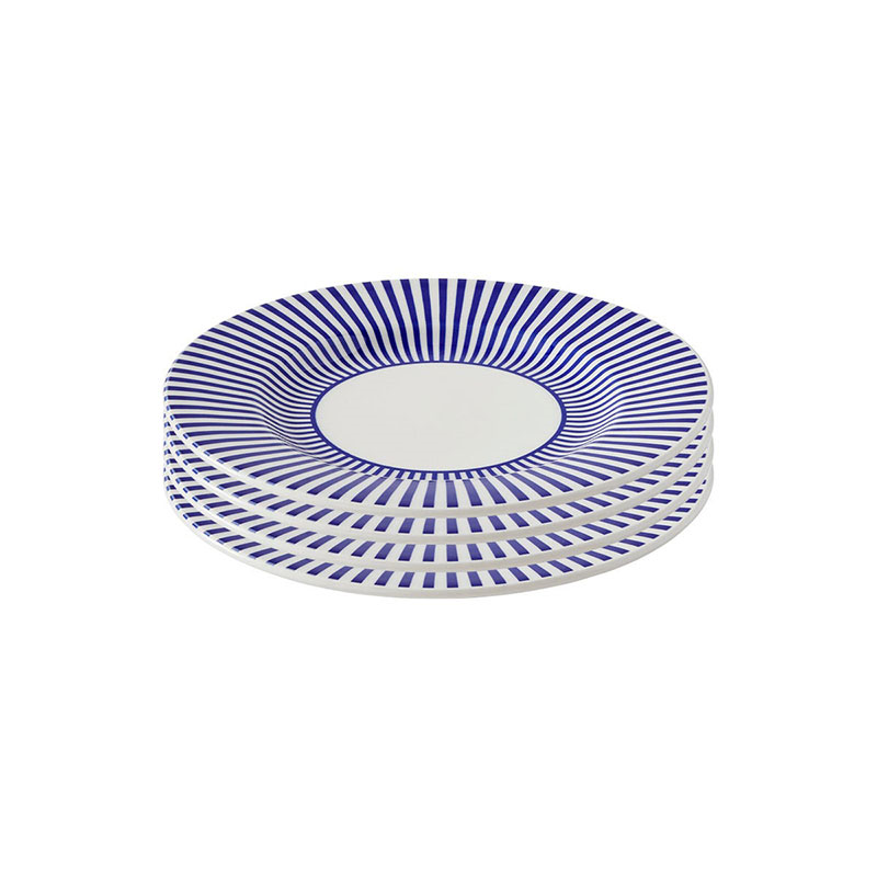 Stecatto Set of 4 Side Plates, D18cm, White and Blue-1