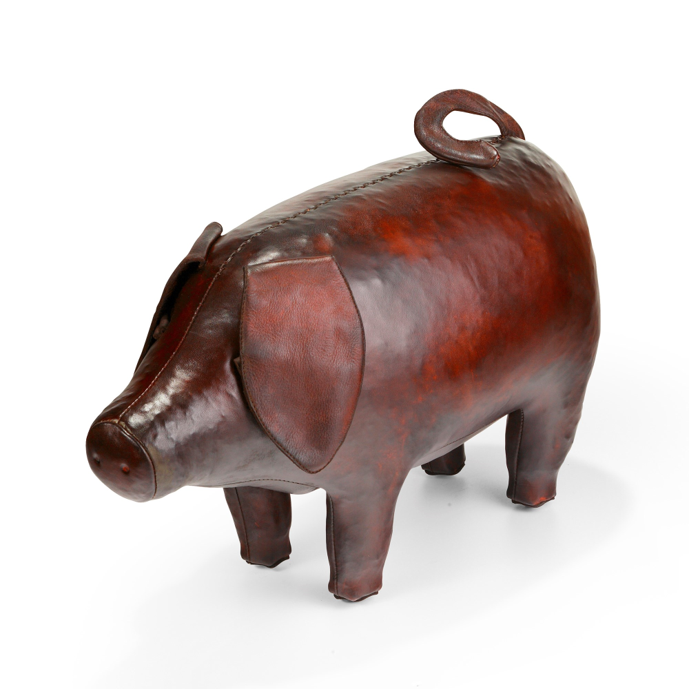 Pig Animal footstool, L580 x W210 x H335mm, Brown-0