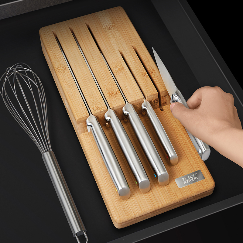 Elevate 5 Piece Knife Set with Storage, Bamboo-3