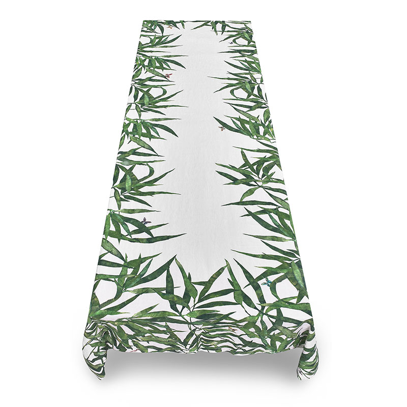 Les Palmiers Leaf Tablecloth, 250cm x 165cm, Green-2