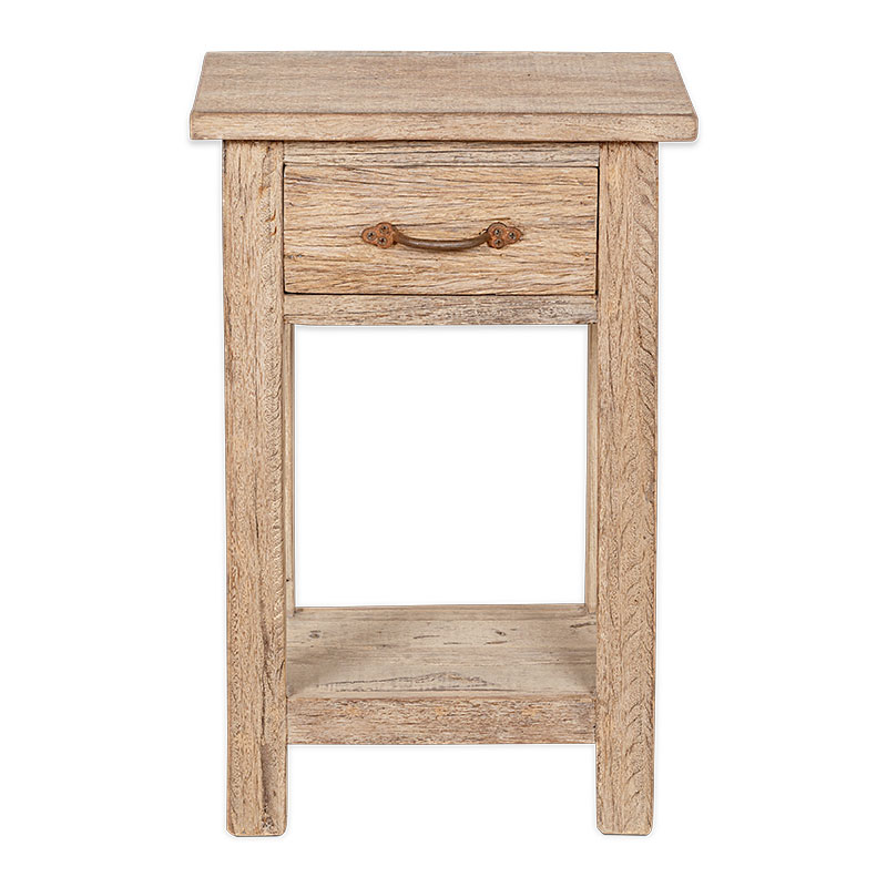 Ibo Reclaimed Wood Bedside Table, Natural-1