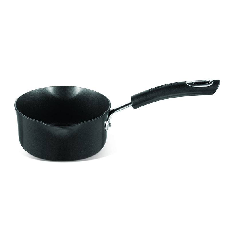 Total Anodised Non-Stick Milkpan, 14cm, Black-1