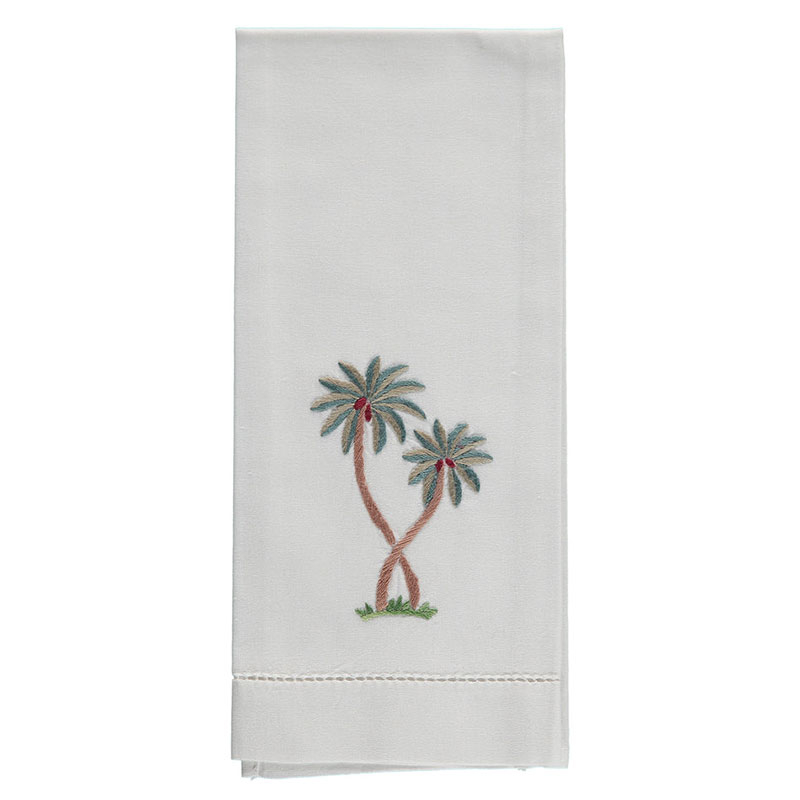 Palm Hand Towel, 38 x 58cm, White/Green/Red-1