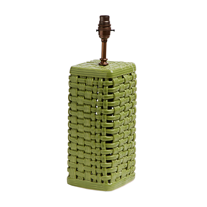 Woven Ceramic Lamp Base, Green-1