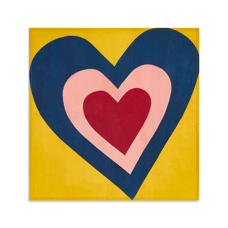 S&B Heart Linen Set of 6 Napkins, 50cm x 50cm, Multi-11