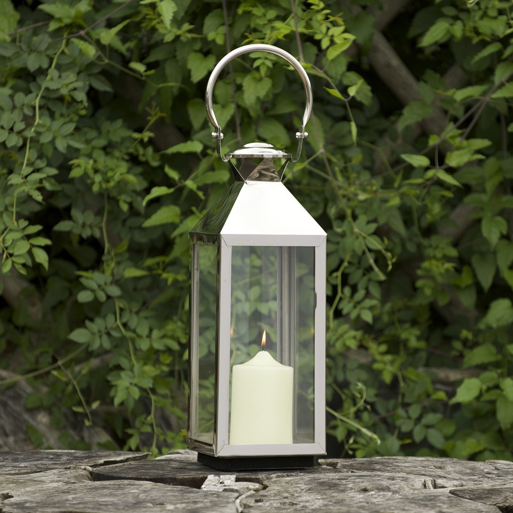 Chelsea Lantern - small, 52 x 18 x 18cm, Clear/Silver-0