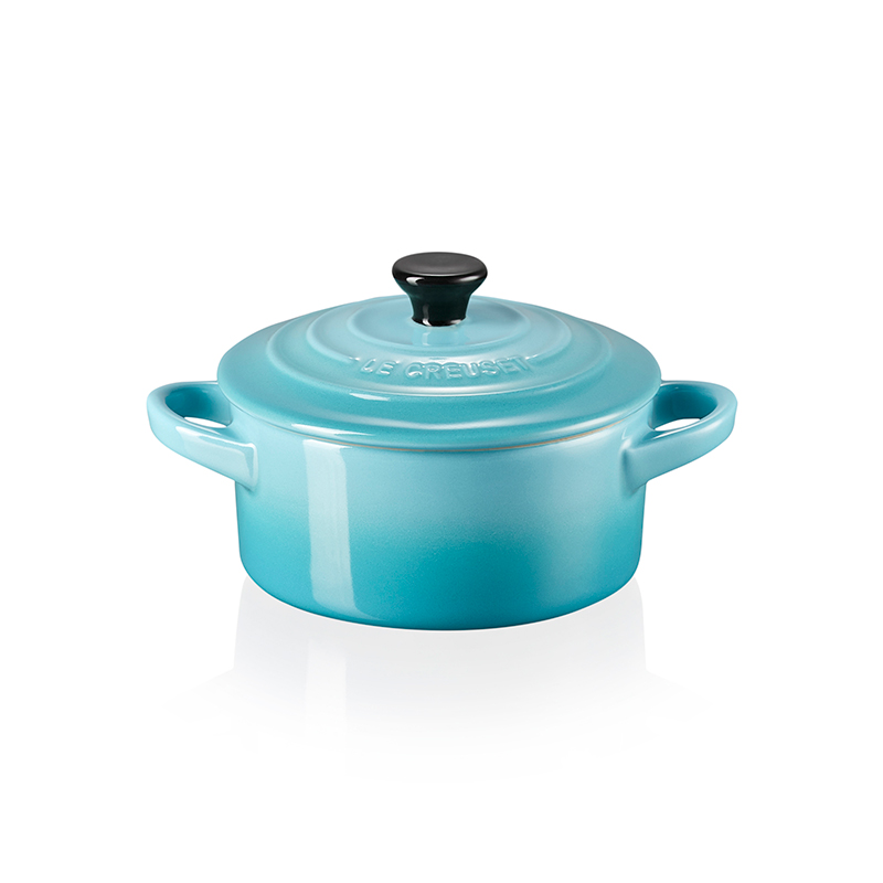 Stoneware Petite round casserole, 9cm - 250ml, Teal-3