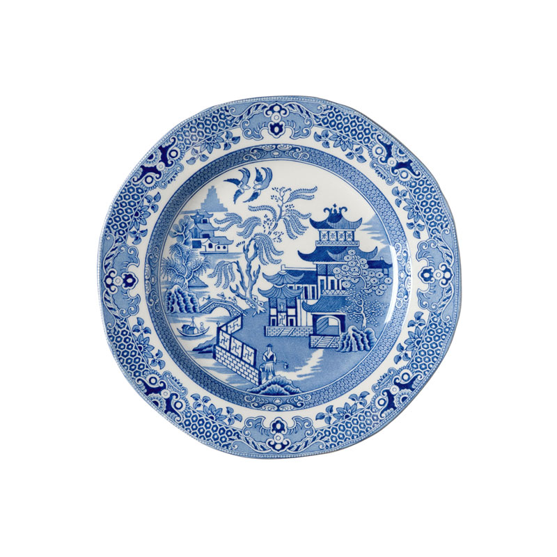 Blue Willow Plate, D19cm-0