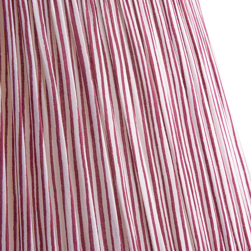 Straight empire Shade, 45cm, ruby candy stripe block printed cotton-2