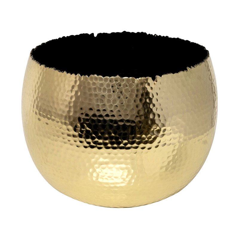 Hammered Bowl planter, H21 x W30 x D30cm, Gold-1