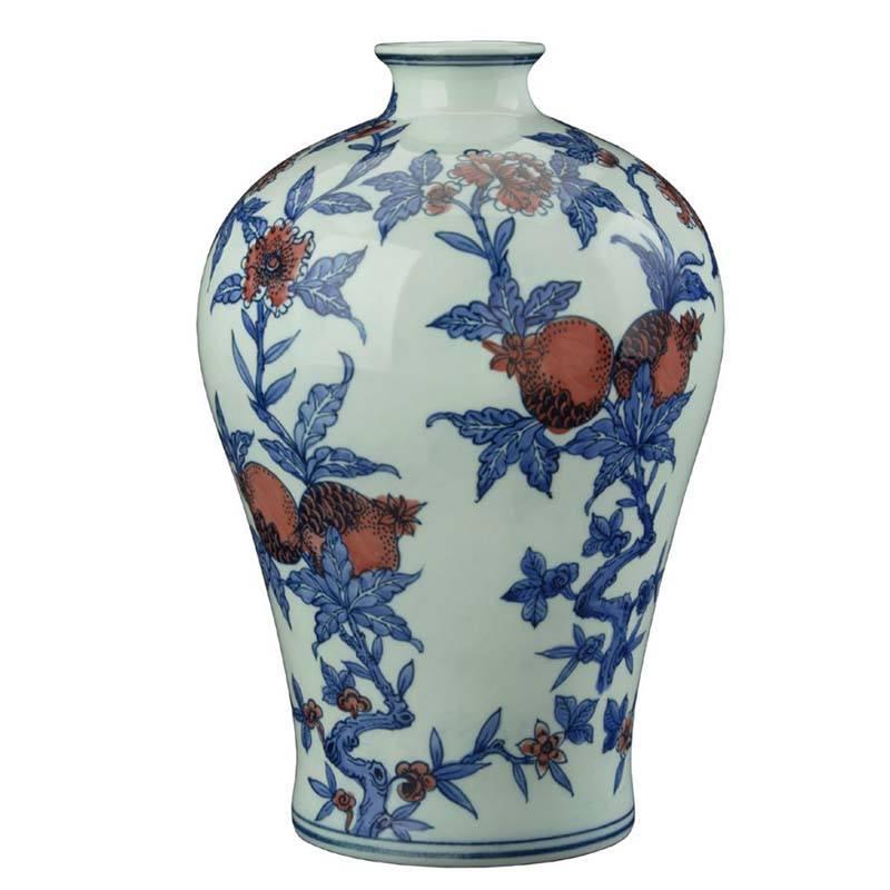 Zhu Fu Vase, H33cm, Blue-0