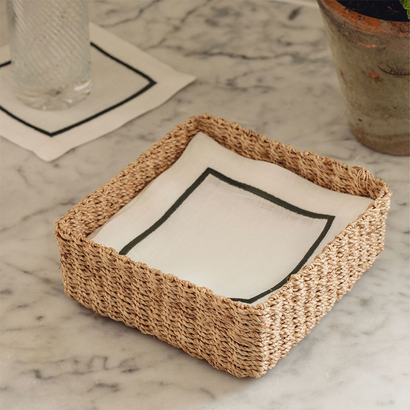 Abaca Square Storage Basket, Small, Natural-3