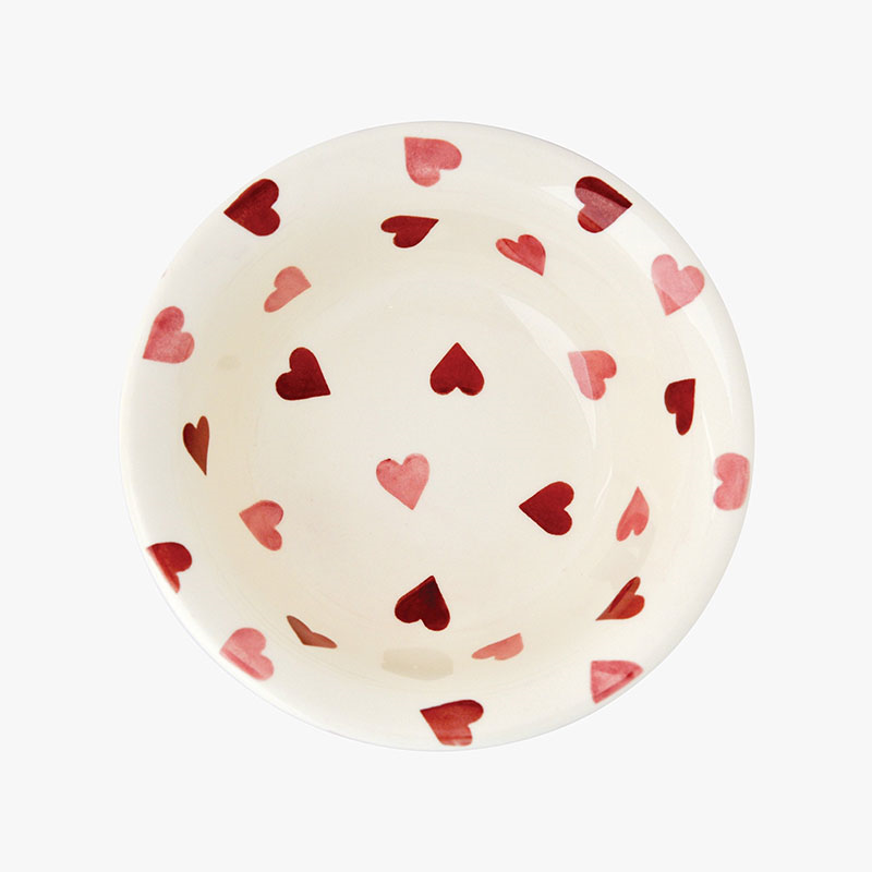 Pink Hearts Cereal Bowl, D16.5cm, Cream-2