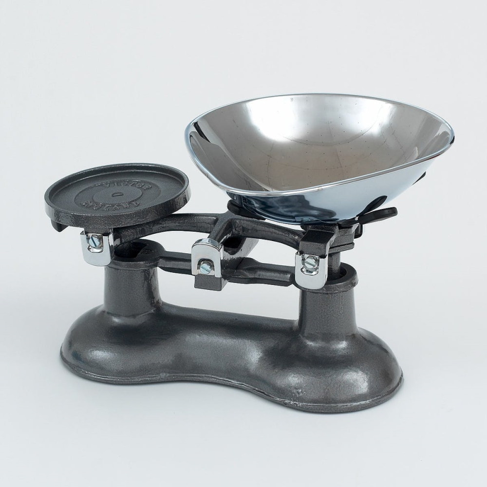 Traditional kitchen scales, Graphite Cast Iron With Chrome Bowl-0