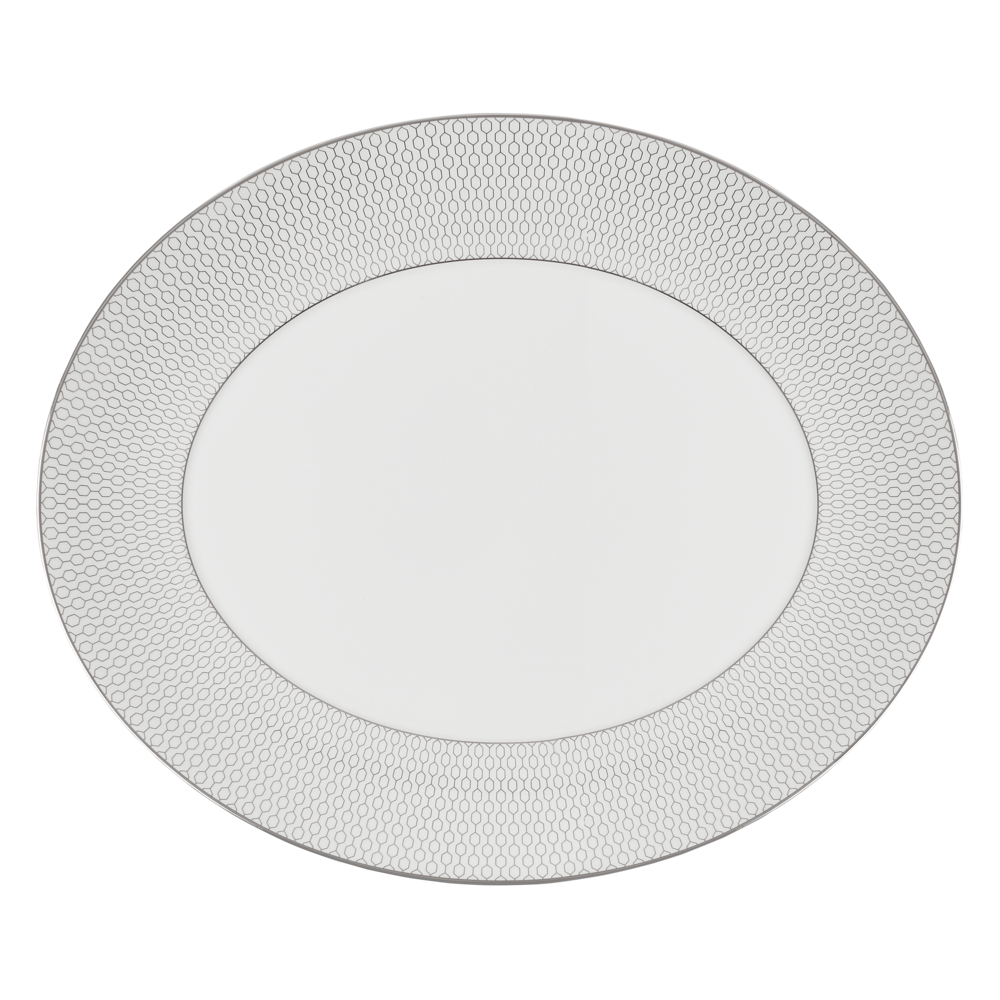 Gio Platinum Oval Platter, 28 x 33cm, Platinum-0