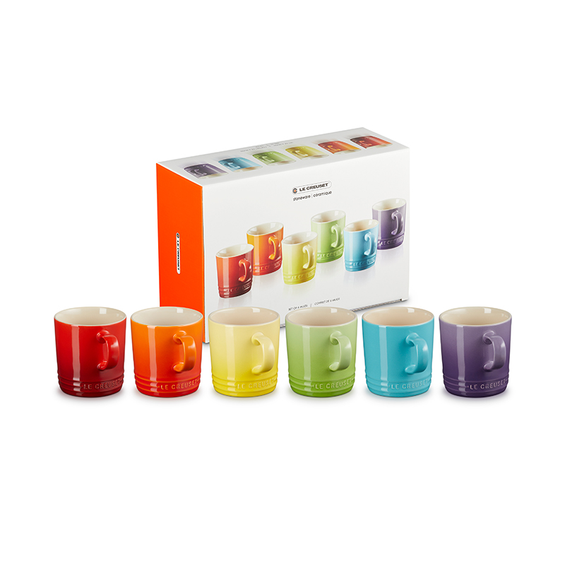 Stoneware Set of 6 mugs, 350ml, Rainbow-1