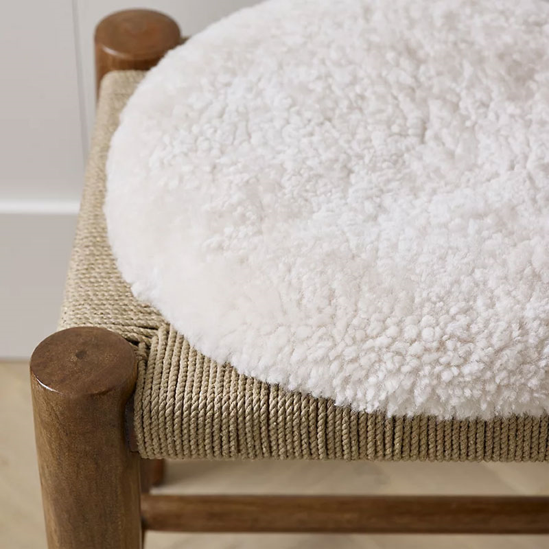 Curly Sheepskin Seat Pad, 40cm x 40cm, Oatmeal-1