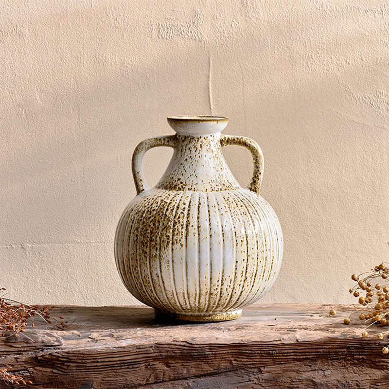 Anjuna Reactive Glaze Decorative Jug, H23.5cm, White-0