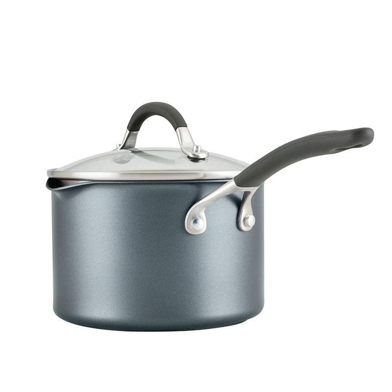 A1 Non-Stick  Straining Saucepan, 18cm, Grey-0