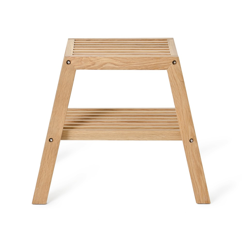 Slatted stool, H42 x W50.5 x D35.4cm, Oak-4