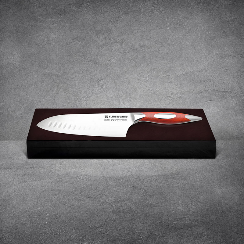 Japanese style chef knife 6" Santoku in Wooden Box-1